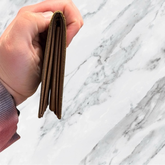 Louis Vuitton Monogram Mens Bifold Wallet with Coin Pocket Brown 90s - Picture 7 of 13